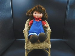 14" 1974 FISHER PRICE CUDDLY CLOTH DOLL "AUDREY" WITH COVERALLS